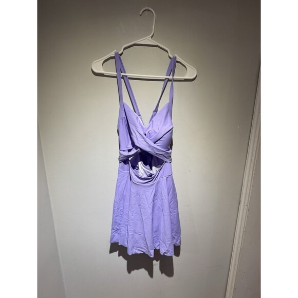 Women's One Piece Swim Dress Wrap Swimsuits Tummy Control Cutout V Neck Size L - Picture 5 of 7